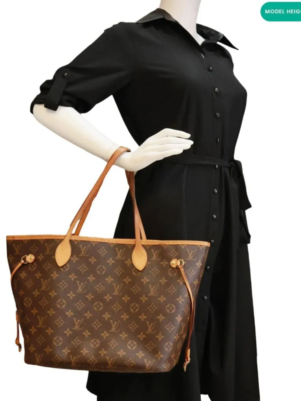Louis Vuitton  Neverfull MM Monogram Canvas Shoulder Bag Brown